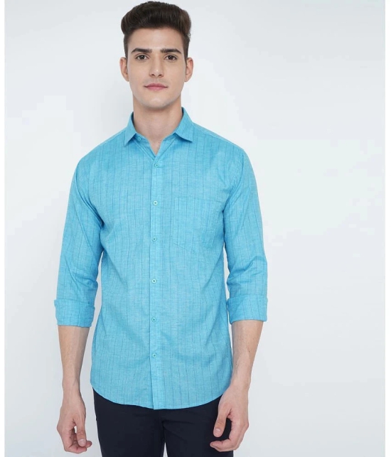 VERTUSY - Light Blue Cotton Regular Fit Mens Casual Shirt ( Pack of 1 ) - None