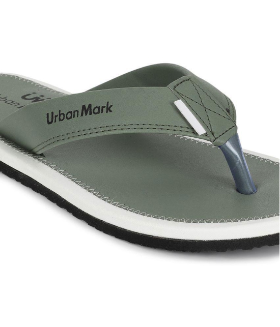 UrbanMark - Olive Men's Thong Flip Flop - None