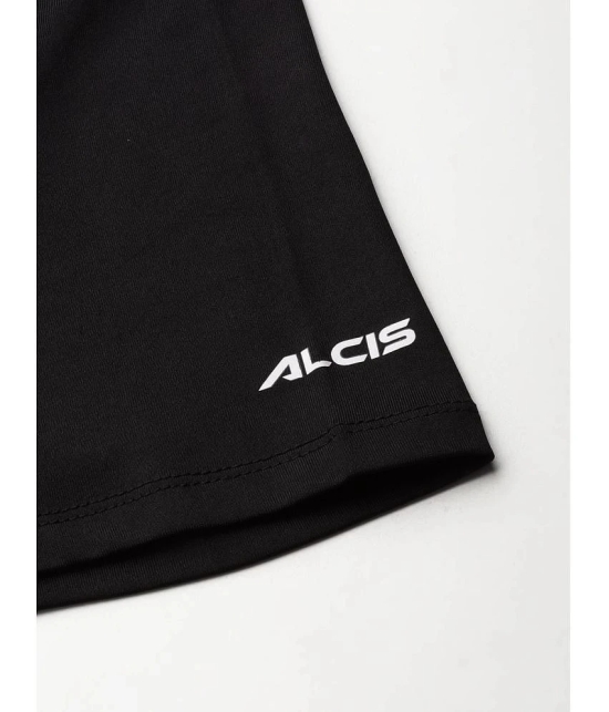 Alcis Black Polyester Slim Fit Mens Sports T-Shirt ( Pack of 1 ) - None