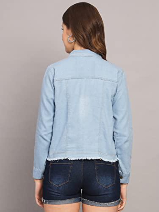 FUNDAY FASHION Women's Full Sleeve Solid Denim Jacket