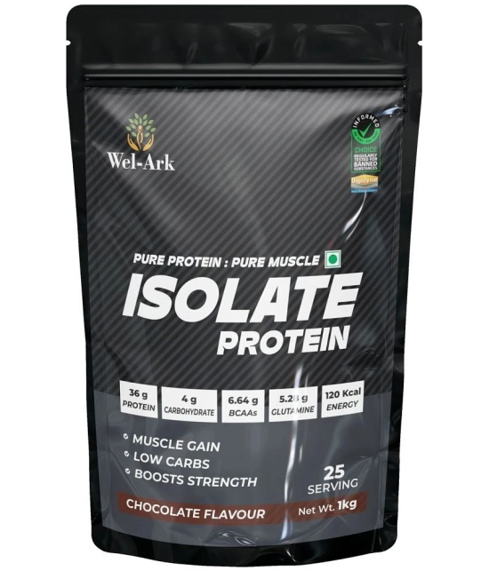 Wel-Ark Protein 90% Isolate 25servings Whey Protein ( 1 kg , Chocolate - Flavour )