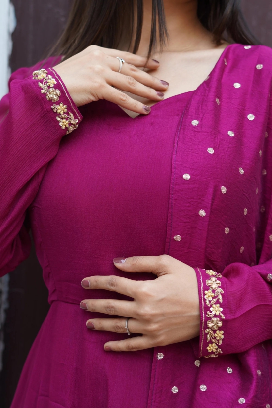 Burgundy Anarkali-M