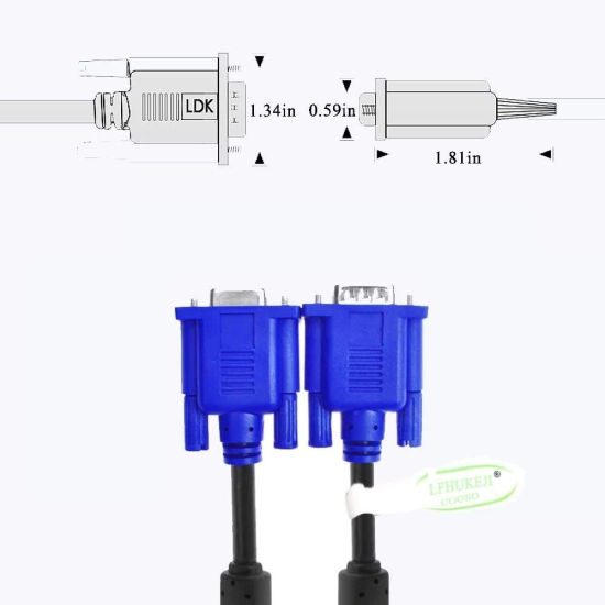 Lapster Quality Assured Male to Male VGA Cable 1.5 M - 1 Piece