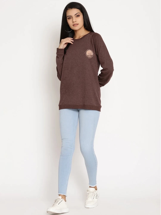 Women Wild Journey Burgundy Solid Sweatshirt-M