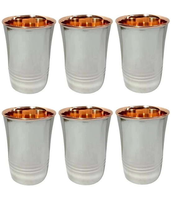 A & H ENTERPRISES - Copper Glasses Set 250 ml ( Pack of 6 )