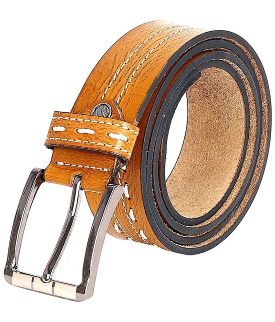 Leather World - Tan Faux Leather Mens Formal Belt ( Pack of 1 ) - None