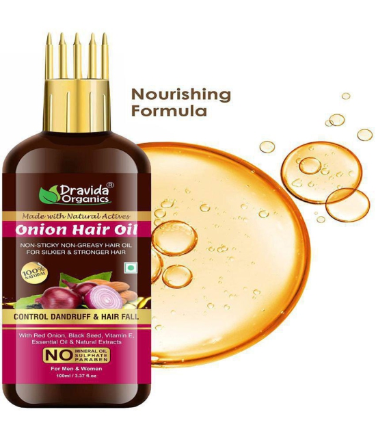 Dravida Organics Onion Hair Oil WITH COMB APPLICATOR 100 mL