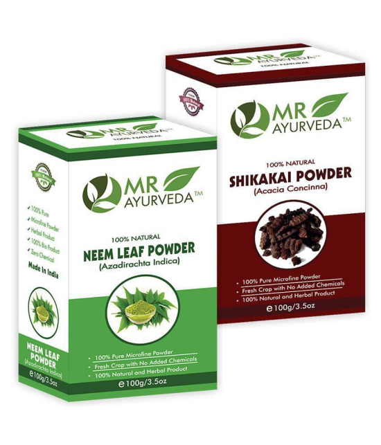 MR Ayurveda 100% Pure Neem Powder and Shikakai Powder Hair Scalp Treatment 200 g Pack of 2