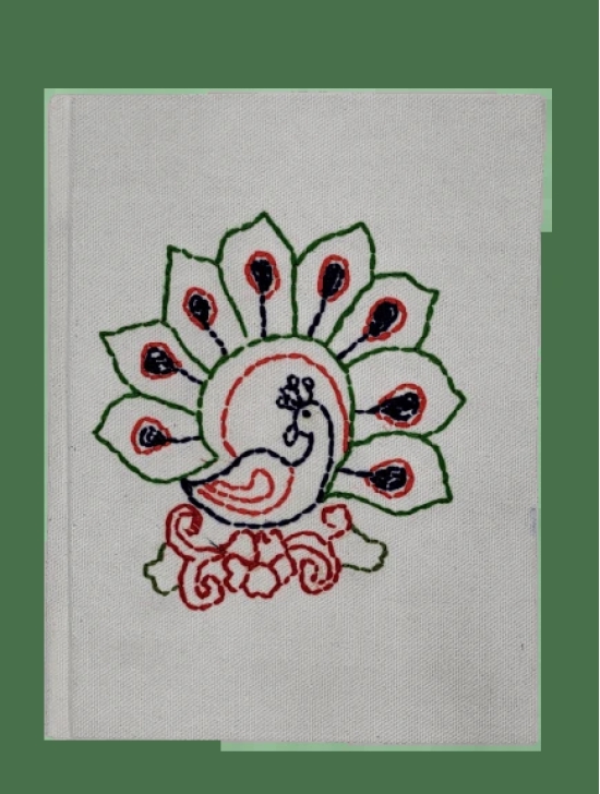 Nirjhari Crafts Handmade Embroidery Diary In a Peacock Design