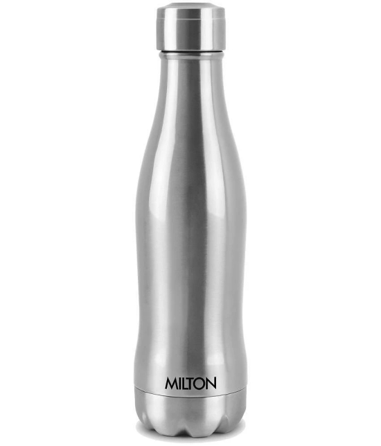 Milton Duke Thermosteel Hot & Cold Water Bottle, 600 Ml, Silver - Silver