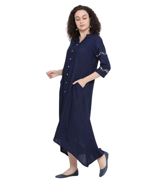 Antaran Rayon Navy A- line Dress - M