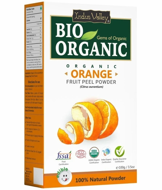 Indus Valley BIO Organic Natural Orange Peel Powder For Skin Whitening (100 g)