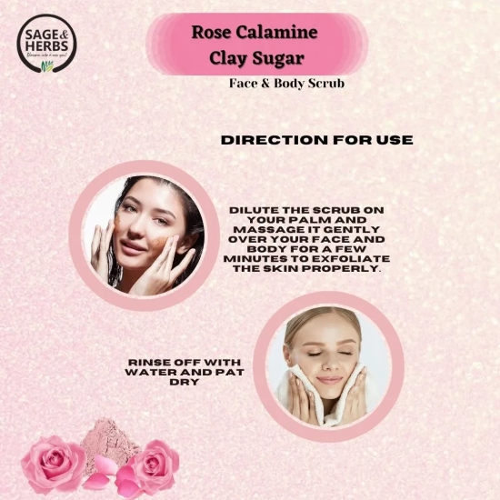 ROSE CLAMINE CLAY SUGAR FACE & BODY SCRUB-300 g