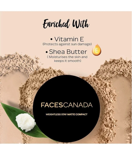 FACES CANADA Weightless Stay Matte Finish Compact Powder-Ivory,9g |Pressed Powder For All Skin Types