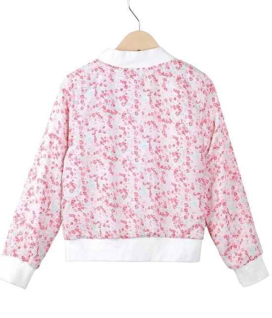 Floral printed pink color Bomber Jacket - None