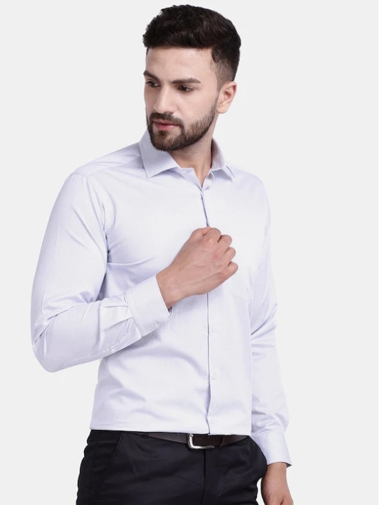 Premium Micro Checked Spread Collar Jacquard Cotton Formal Shirt