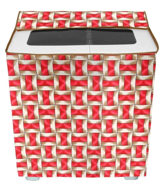 E-Retailer Single Polyester Red Washing Machine Cover for Universal Semi-Automatic - Red