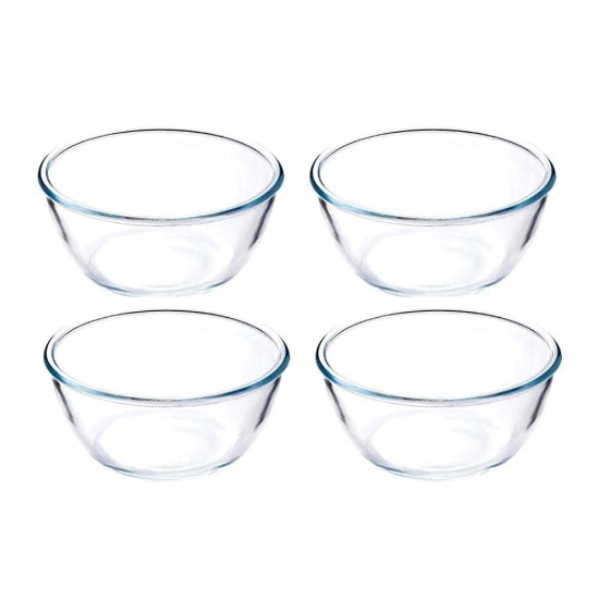 Femora Borosilicate Glass Microwave Safe All-Purpose Mixing Bowls,1650 ML, Set of 4