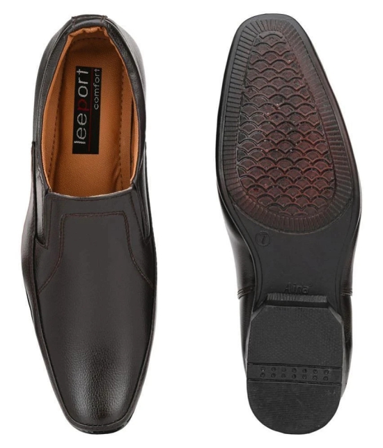 Leeport - Black Mens Slip On Formal Shoes - None