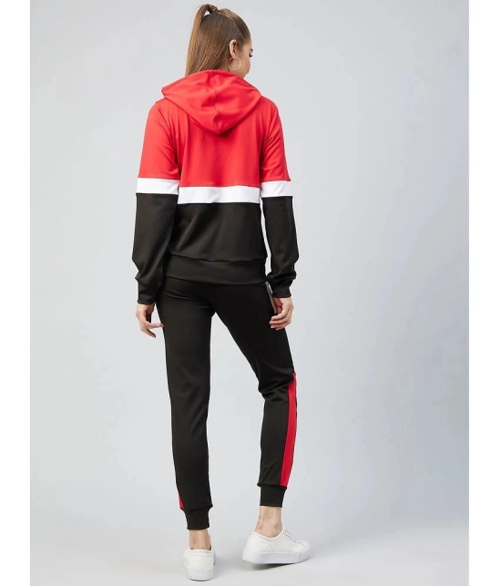 Chrome & Coral Red Polyester Colorblock Tracksuit - Pack of 1 - None