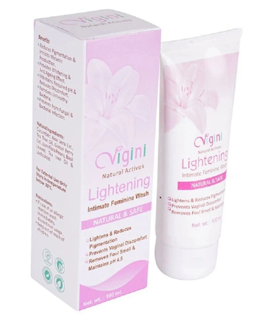 Vigini Natural Lightening Intimate Hygiene  V Wash & Vag-inal Cleansing Liquid Lily Mild 1 Panty Liners