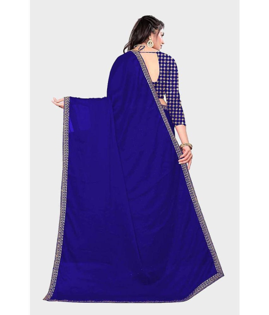 Bhuwal Fashion - Navy Blue Art Silk Saree With Blouse Piece ( Pack of 1 ) - Navy Blue