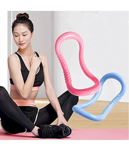 Yoga Pilates Stretch Ring Set,Fitness Shaping Training Circle Multi-Functional Women Pilates Sport Equipment Soft Body Workout Exercise Resistance Support Tools for Home/Gym -Pink, Pack of 1