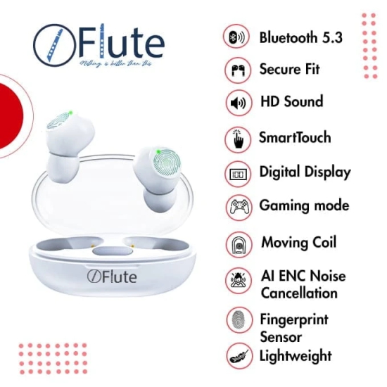 Flute Mini Pods 219 True Wireless Earbuds - Pearl White