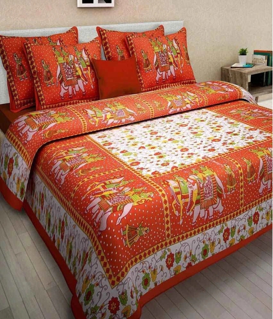 Uniqchoice - Multi Cotton 1 Bedsheet with 2 Pillow Covers