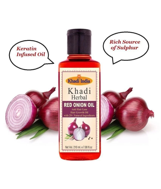 Khadi Herbal Red onion  Oil with Keratin Infused 200 mL Pack of 2