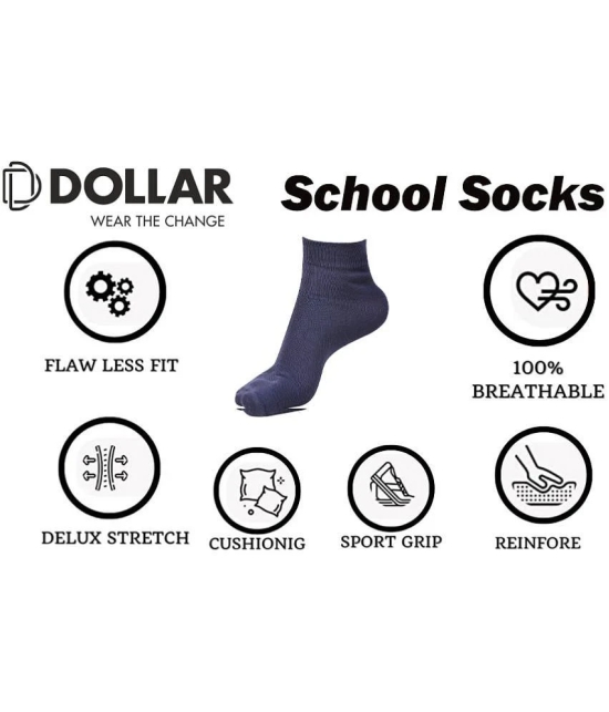 Dollar - Navy Cotton Boys Ankle Length Socks ( Pack of 5 ) - 7-8Years