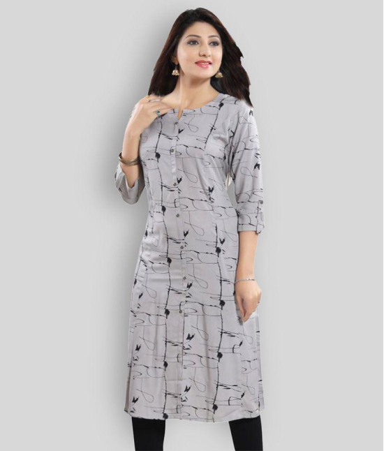 Meher Impex - Light Grey Cotton Womens Front Slit Kurti ( Pack of 1 ) - XS