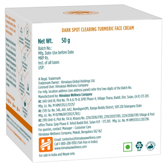 DARK SPOT CL TURMERIC FACE CREAM 50G IND 50 gm