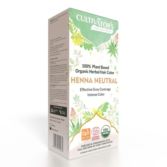 Cultivators Organic Hair Colour - Herbal Hair colour for Women and Men - Ammonia Free Hair Colour Powder - Organic Henna Powder for Hair  - Natural Hair Colour Without Chemical, (Henna Neutral) - 100g