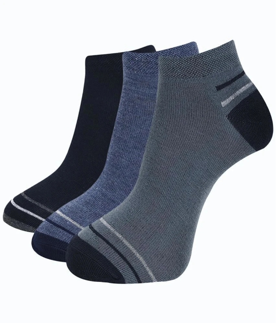 Dollar Cotton Blend Mens Colorblock Blue Ankle Length Socks ( Pack of 3 ) - Blue