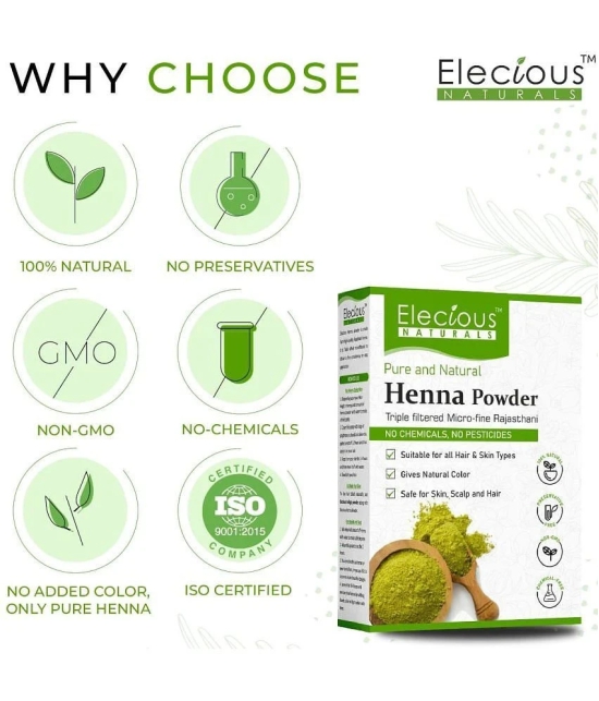 Elecious Natural Henna Powder For Hair Colour and Growth (200 Grams)