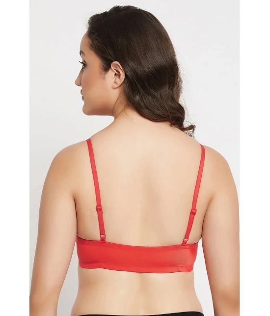 Clovia Pack of 1 Nylon Heavily Padded Womens Plunge Bra ( Red ) - None