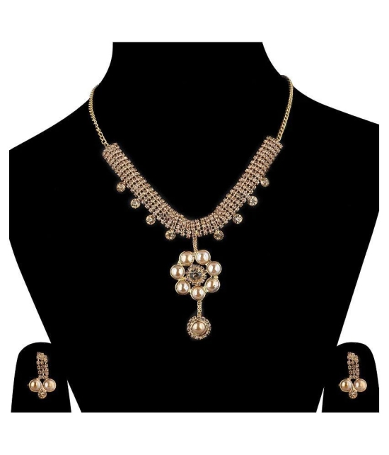 Silver Shine Alloy Golden Contemporary/Fashion Necklaces Set Contemporary - Golden