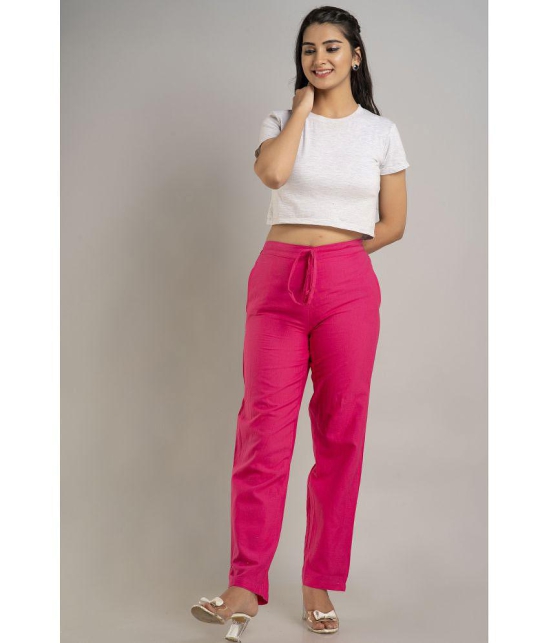 Doriya - Pink Cotton Blend Straight Women's Palazzos ( Pack of 1 ) - None