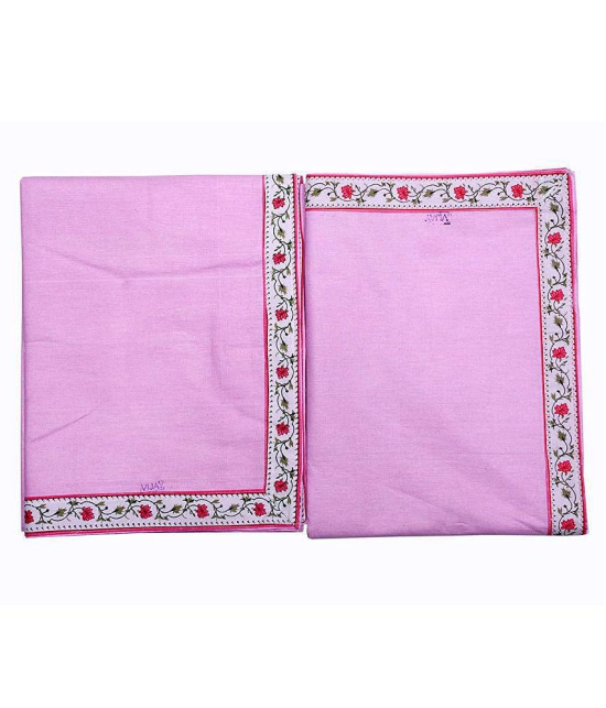 Gahoifab Cotton Double Bedsheet ( 230 cm x 150 cm ) - Pink