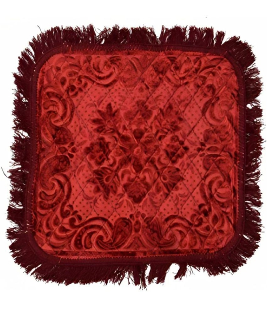 Abhikram Maroon Single Regular Velvet Prayer Mat ( 51 X 51 cm )