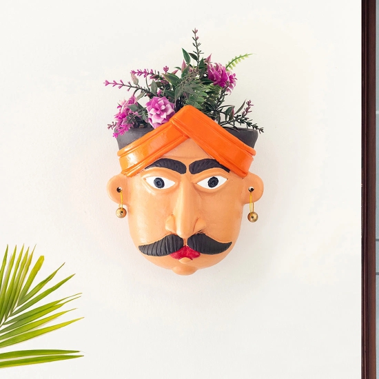 Gardener Wall Planter Pot In Terracotta (7.2 Inch, Hand-Painted)