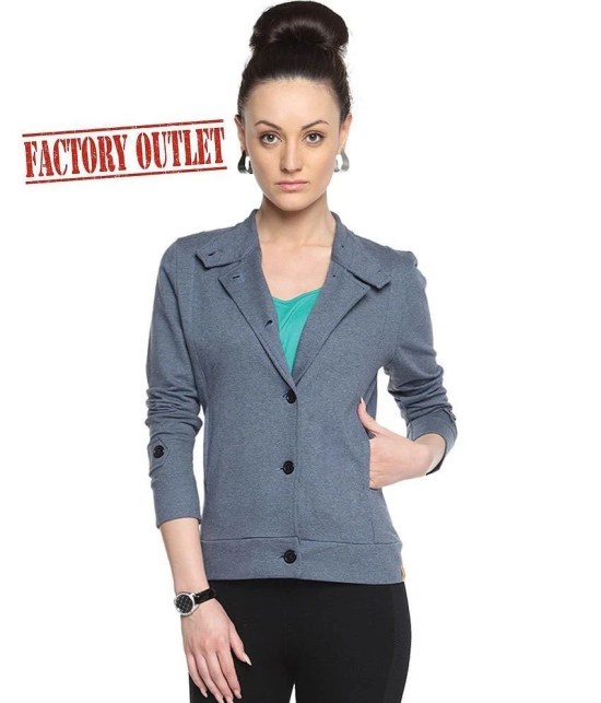 Campus Sutra Blue Cotton Blazers - M