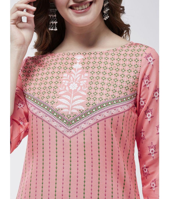 Pannkh - Pink Viscose Womens Straight Kurti ( Pack of 1 ) - None