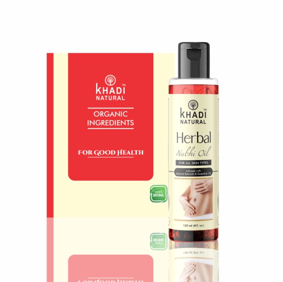 Khadi Natural Nabhi - Oil | 1000 Year Old Kshir Pak Vidhi, Bhringraj & 17 Rare Herbs With 5 Nourishing Oils | No Mineral Oil 120 ML Pack 2