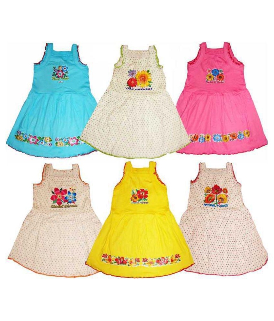 Baby girl cotton printed frock (pack of 6) - None