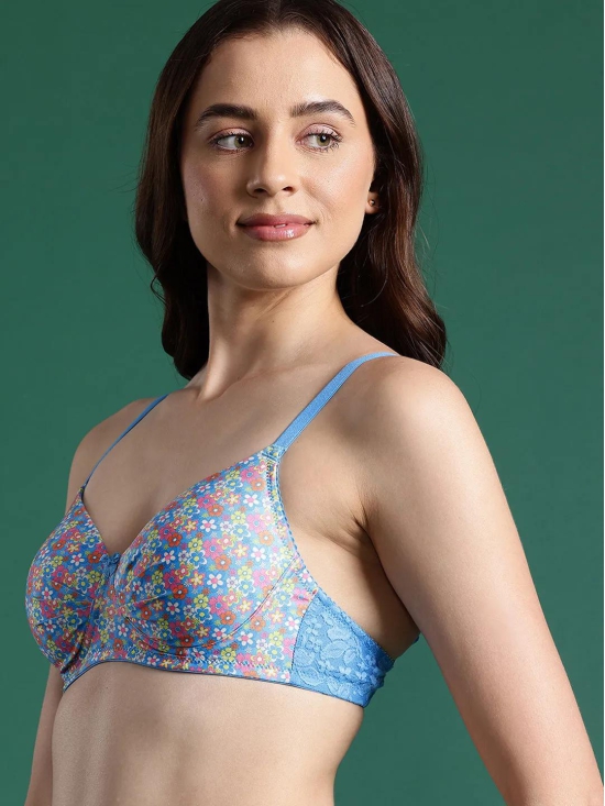 Leading Lady Women''s Printed Lightly Padded Women T-Shirt Bra Blue BRA-4068-1-32D / 100% Polyamide / Blue