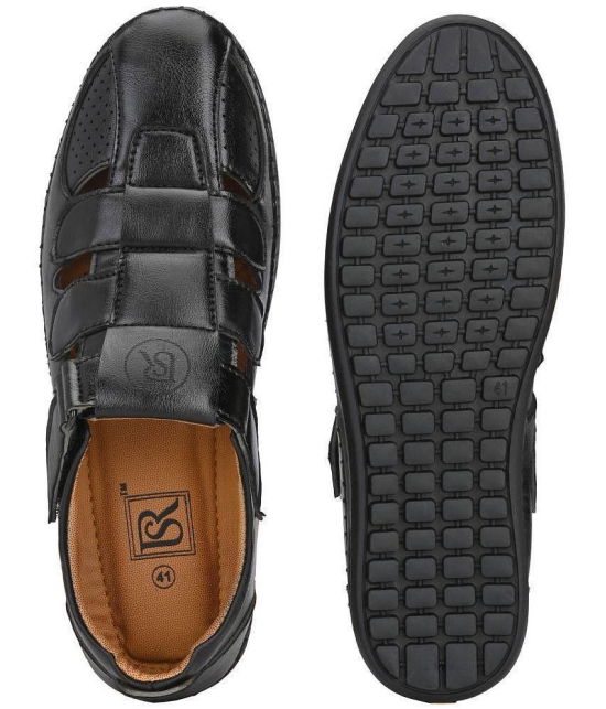 ShoeRise - Black Mens Sandals - None