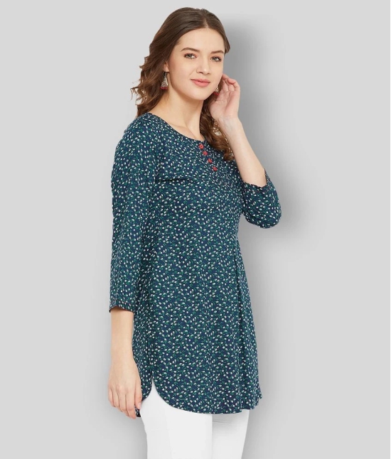 Tissu - Navy Rayon Womens Straight Kurti - S