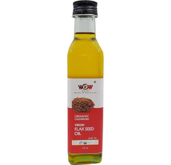 WOW ZIP - GO HERBS & NUTRITION 100% Pure Organic Flax Seed Oil Cooking Oil (Hindi-Alsi Oil) 250 Ml